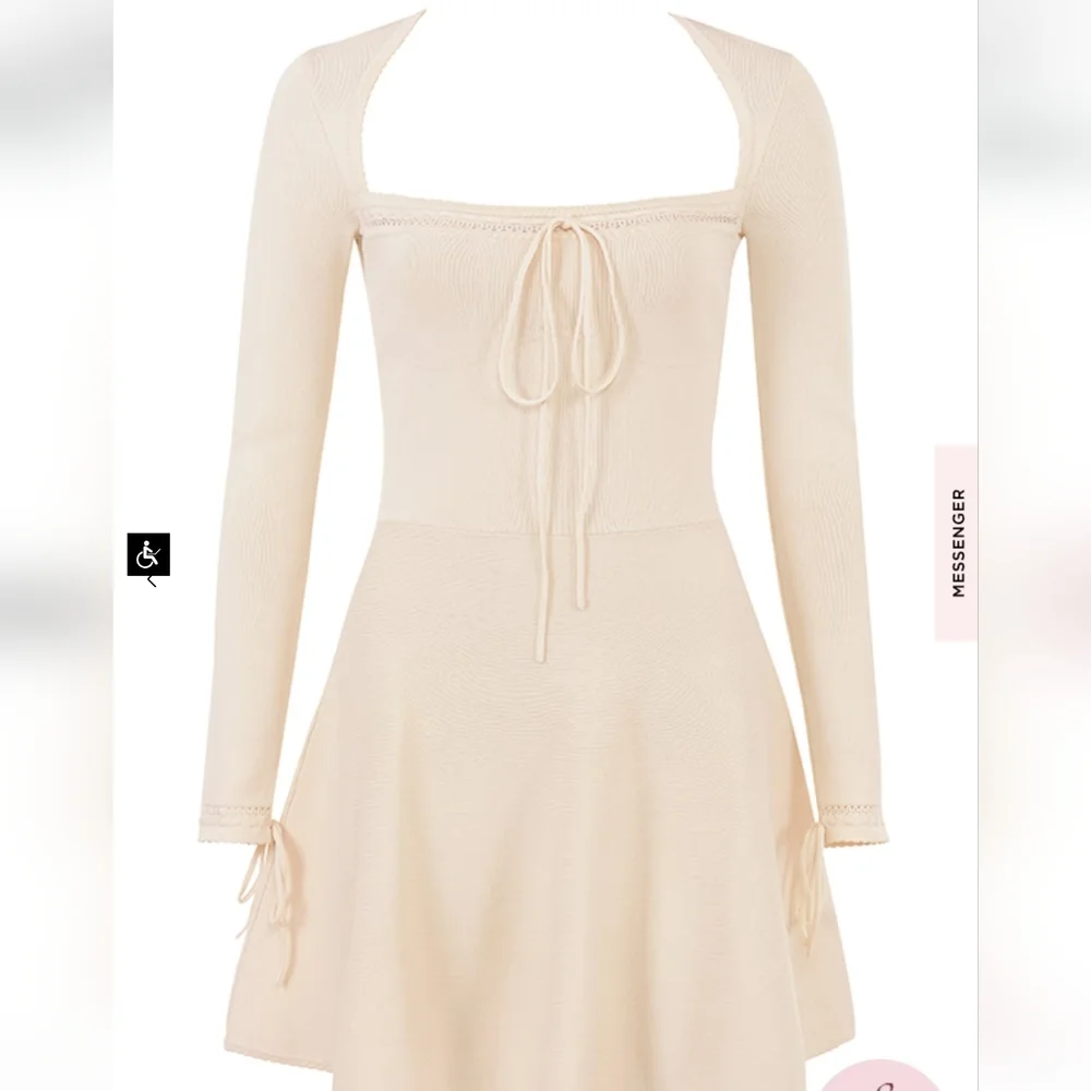 House of CB Caprice Cream Dainty Knit Mini Dress - Picture 13 of 16